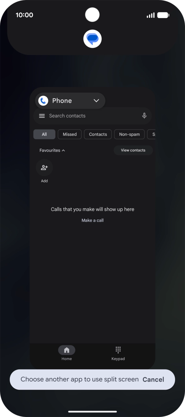 Press the second application. Press the second application.