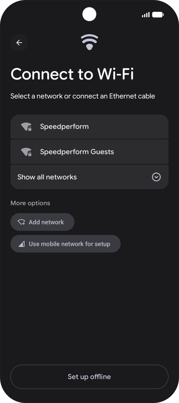 Press the required Wi-Fi network. Press the required Wi-Fi network.