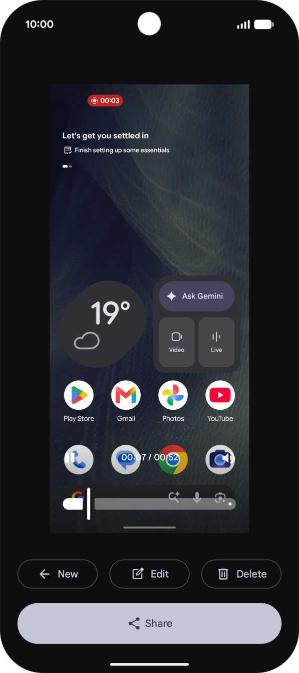 Slide your finger upwards starting from the bottom of the screen to return to the home screen.