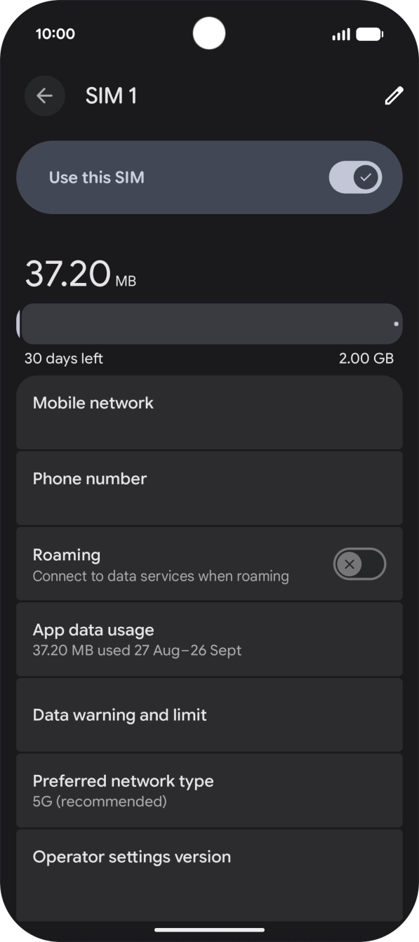 Press Preferred network type.