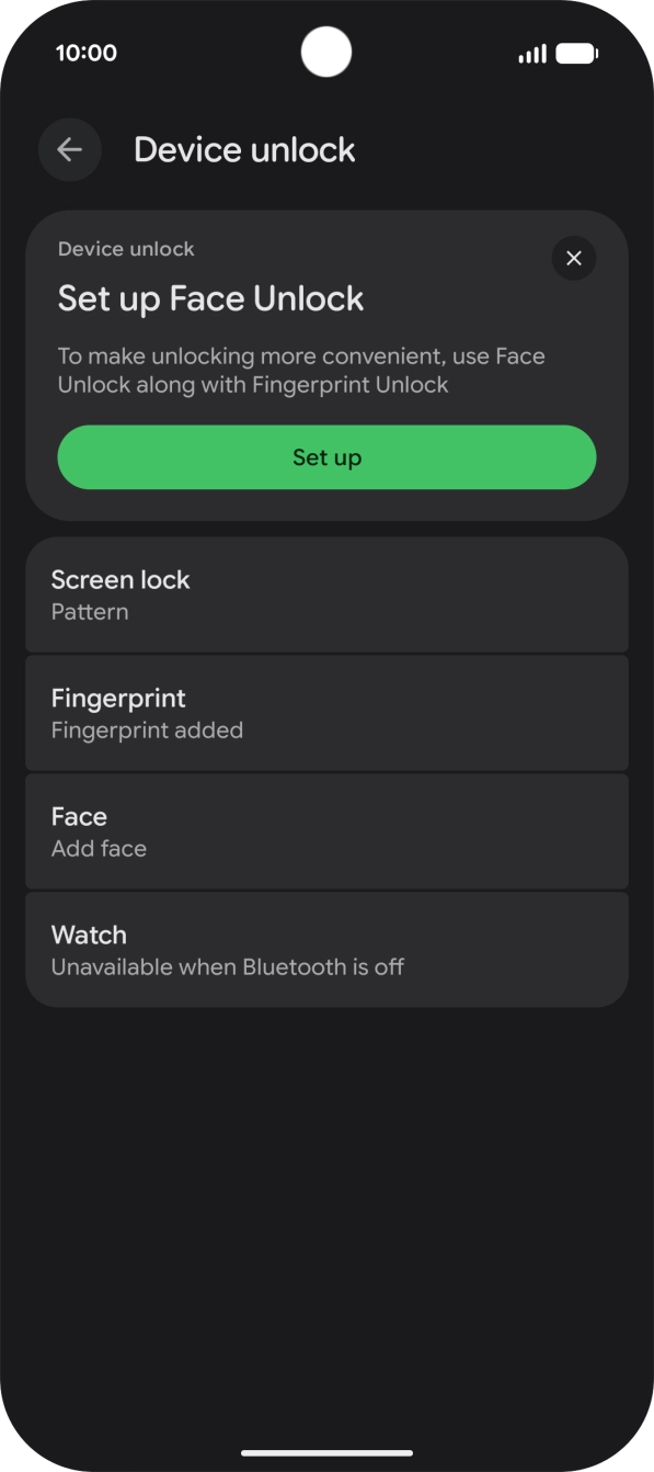 Press Screen lock and key in the additional phone lock code you created earlier.