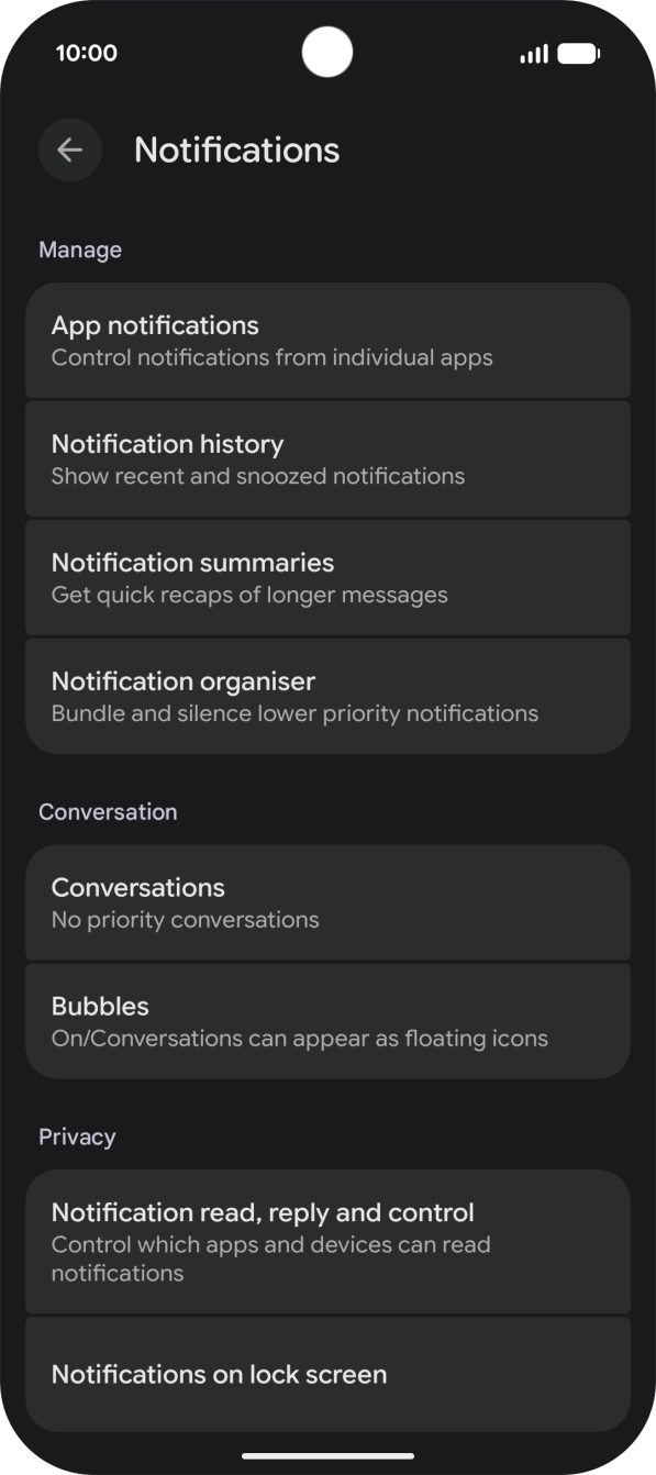 Press App notifications.