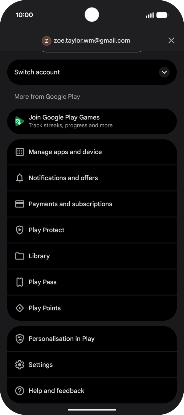 Press Manage apps and device.