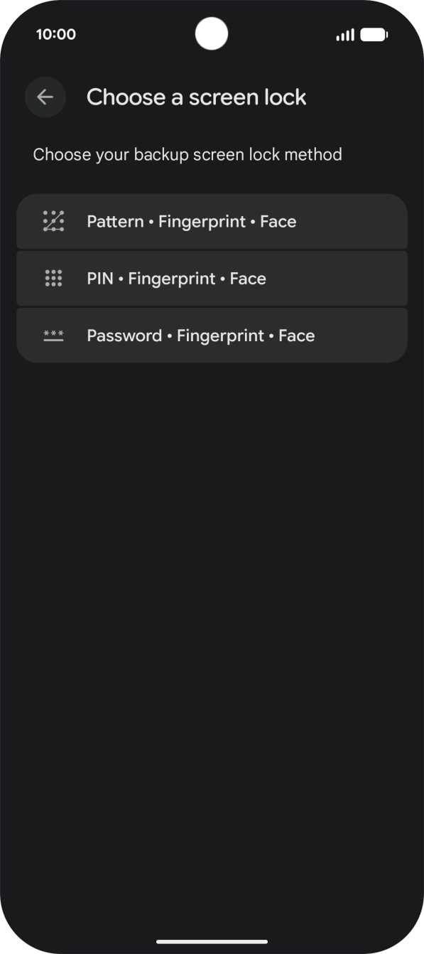 Press the required phone lock code and follow the instructions on the screen to create an additional phone lock code.
