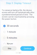 Select the required setting and press Continue.