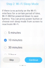 Select the required setting and press Continue.