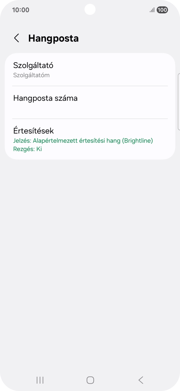 Válaszd a Hangposta száma lehetőséget. Válaszd a Hangposta száma lehetőséget.