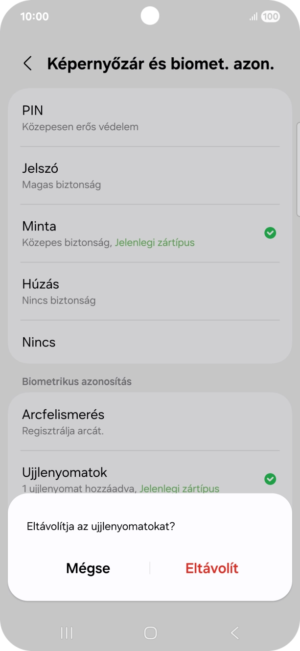 Válaszd az Eltávolít lehetőséget.