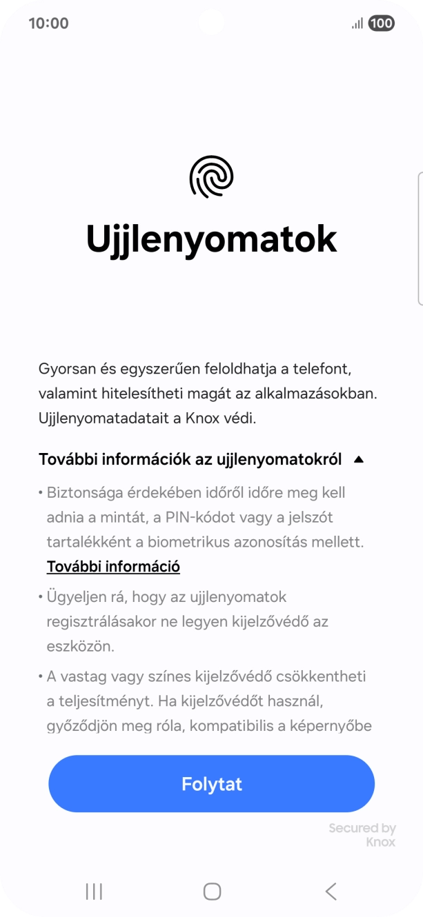 Válaszd a Folytat lehetőséget.