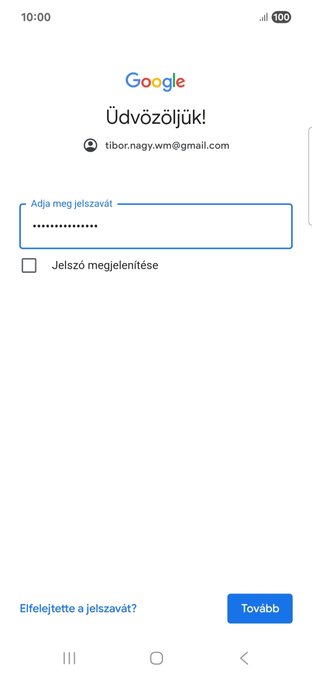Válaszd a Tovább lehetőséget.