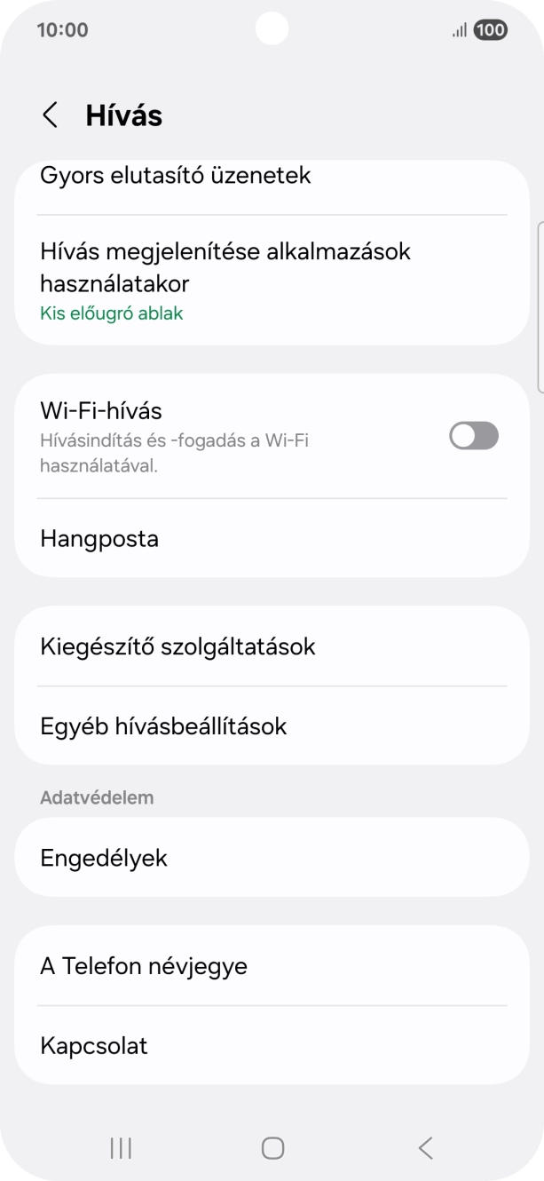 Válaszd a Hangposta lehetőséget. Válaszd a Hangposta lehetőséget.