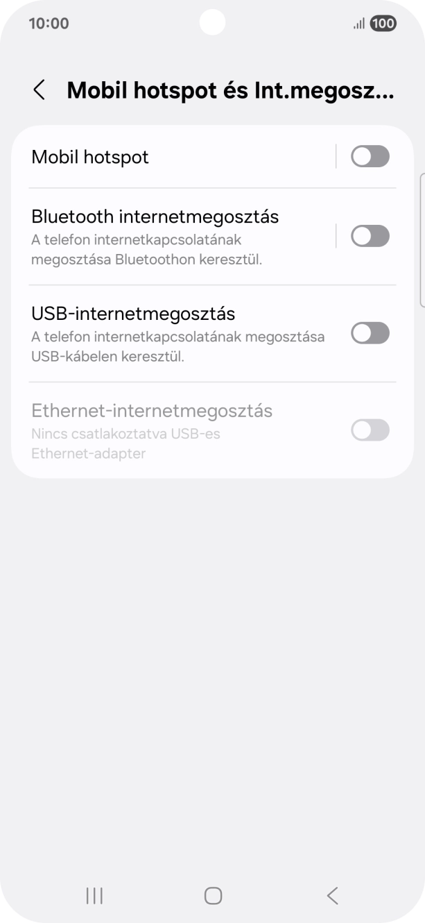 Válaszd a Mobil hotspot lehetőséget.