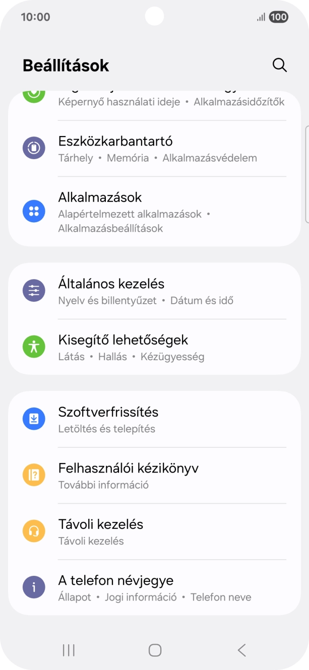 Válaszd az Általános kezelés lehetőséget. Válaszd az Általános kezelés lehetőséget.