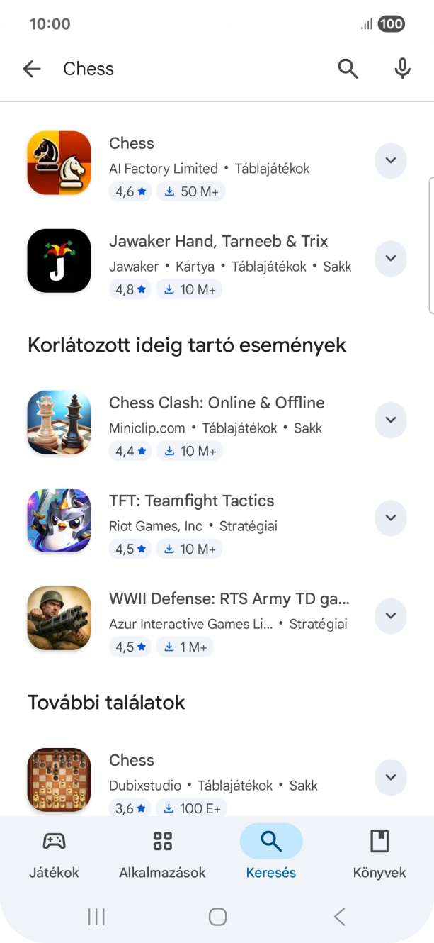 Kattints a kívánt alkalmazásra. Kattints a kívánt alkalmazásra.