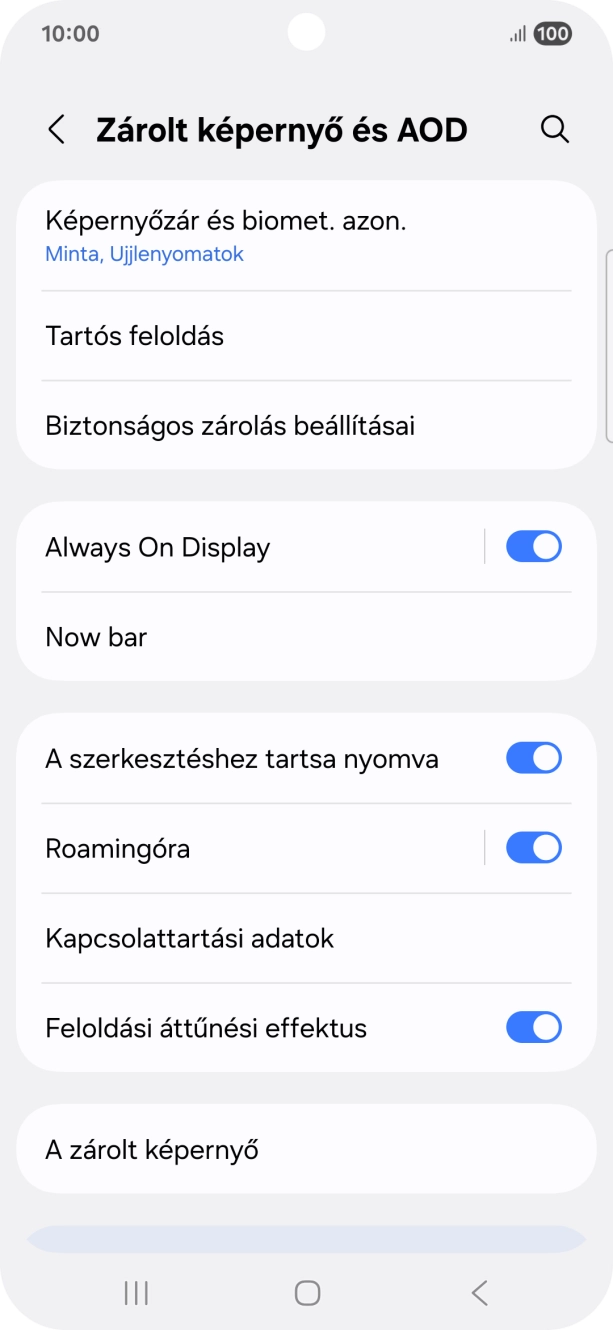 Válaszd a Képernyőzár és biomet. azon. lehetőséget, és írd be az extra képernyőzárkódot, amit korábban már beállítottál.