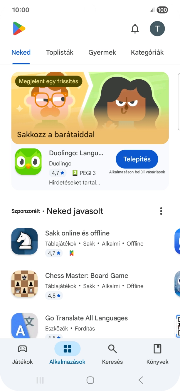 Válaszd a Keresés lehetőséget. Válaszd a Keresés lehetőséget.