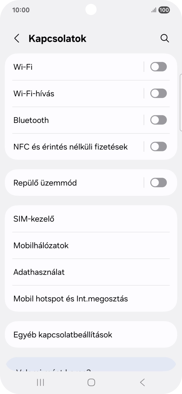 Válaszd a Mobilhálózatok lehetőséget. Válaszd a Mobilhálózatok lehetőséget.