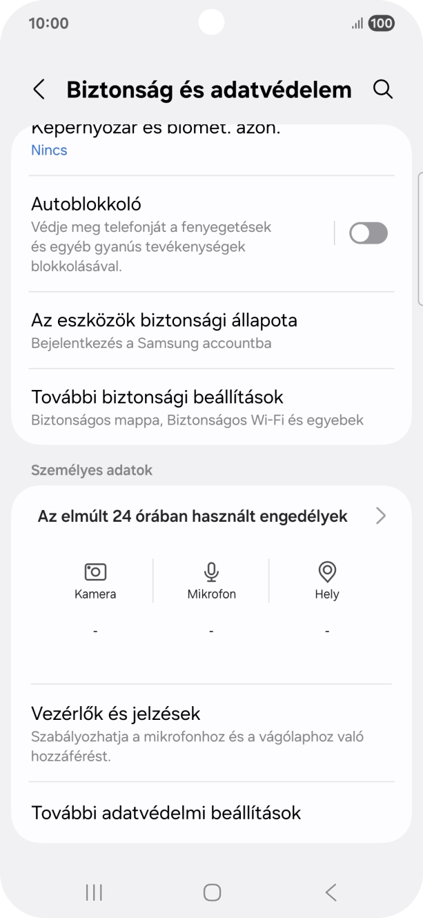 Válaszd a További biztonsági beállítások lehetőséget.