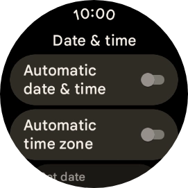 Press the indicator next to 'Automatic date & time' to turn on the function.