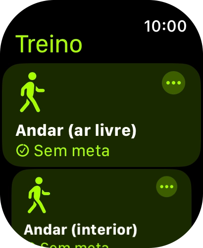 Prima a atividade de treino pretendida para iniciar-la.