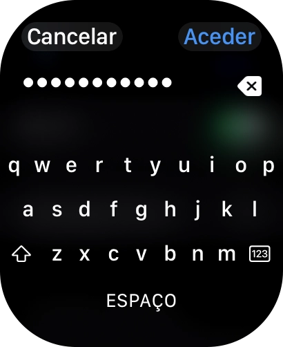 Introduza a password da rede Wi-Fi e prima Aceder.