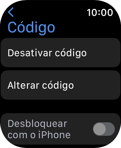 Prima Desativar código e introduza o código de bloqueio atual.