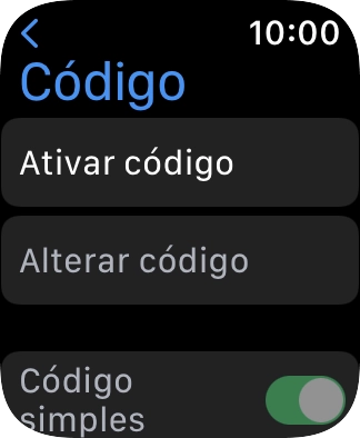 Prima Ativar código e introduza um código de bloqueio à escolha duas vezes de seguida.
