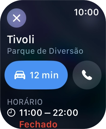 Prima o ícone para iniciar a viagem.