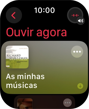 Prima a seta para a esquerda para apresentar o menu.