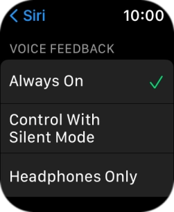 Press the required setting below 'VOICE FEEDBACK'.