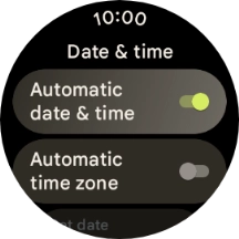Press the indicator next to 'Automatic date & time' to turn off the function.