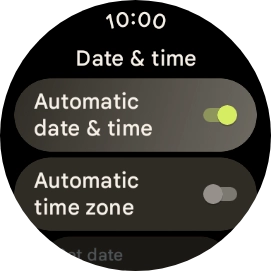 Press the indicator next to 'Automatic date & time' to turn off the function.