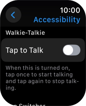 Press the required category below 'Walkie-Talkie' and follow the instructions on the screen to select the required settings.