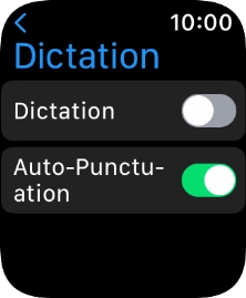 Press the indicator next to 'Dictation' to turn on the function.