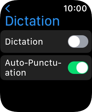 Press the indicator next to 'Dictation' to turn on the function.