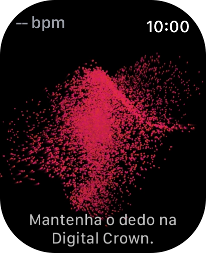 Mantenha o dedo indicador na Digital Crown enquanto a medição é efetuada.