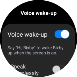 Press the indicator next to 'Voice wake-up' to turn the function on or off.