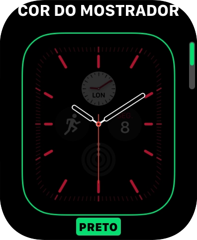 Gire a Digital Crown para alternar entre as diversas opções de design.