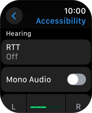 Press the required category below 'Hearing' and follow the instructions on the screen to select the required settings.