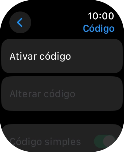 Prima Ativar código e introduza um código de bloqueio à escolha duas vezes de seguida.