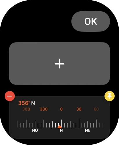 Prima o ícone para afixar o widget sobre o widget pretendido, para o afixar na pilha.
