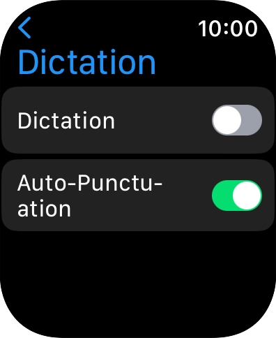 Press the indicator next to 'Dictation' to turn on the function.