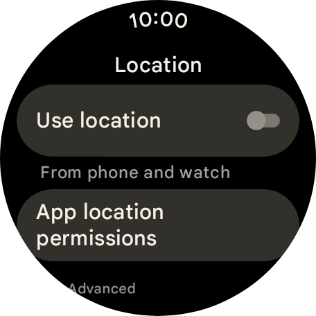 Press the indicator next to 'Use location' to turn the function on or off.