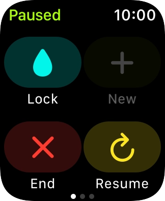 Press End to stop your training activity.