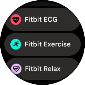 Press Fitbit Exercise. Press Fitbit Exercise.