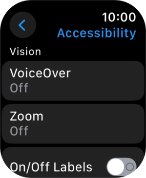 Press the required category below 'Vision' and follow the instructions on the screen to select the required settings.