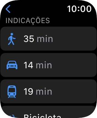Prima o meio de transporte pretendido.