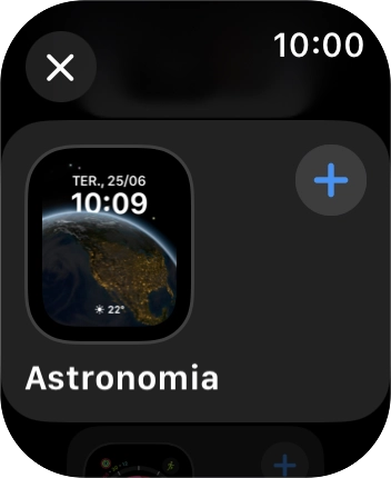 Prima o mostrador de relógio pretendido.