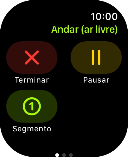 Prima Terminar para terminar a sua atividade de treino.