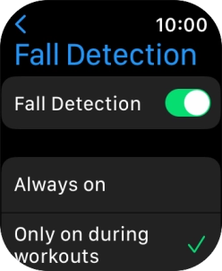 Press the indicator next to 'Fall Detection' to turn on the function.